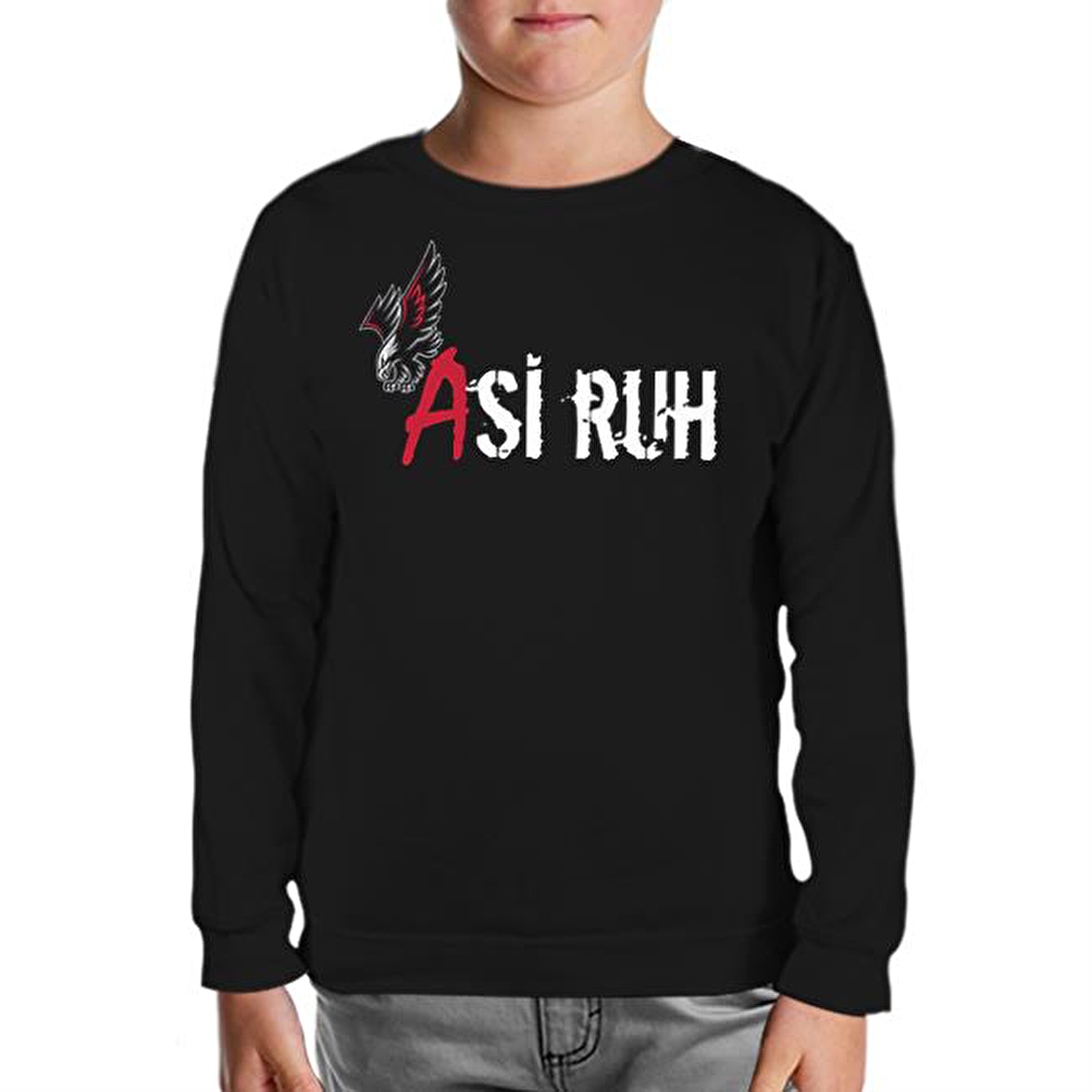 Asi Ruh Siyah Çocuk Sweatshirt