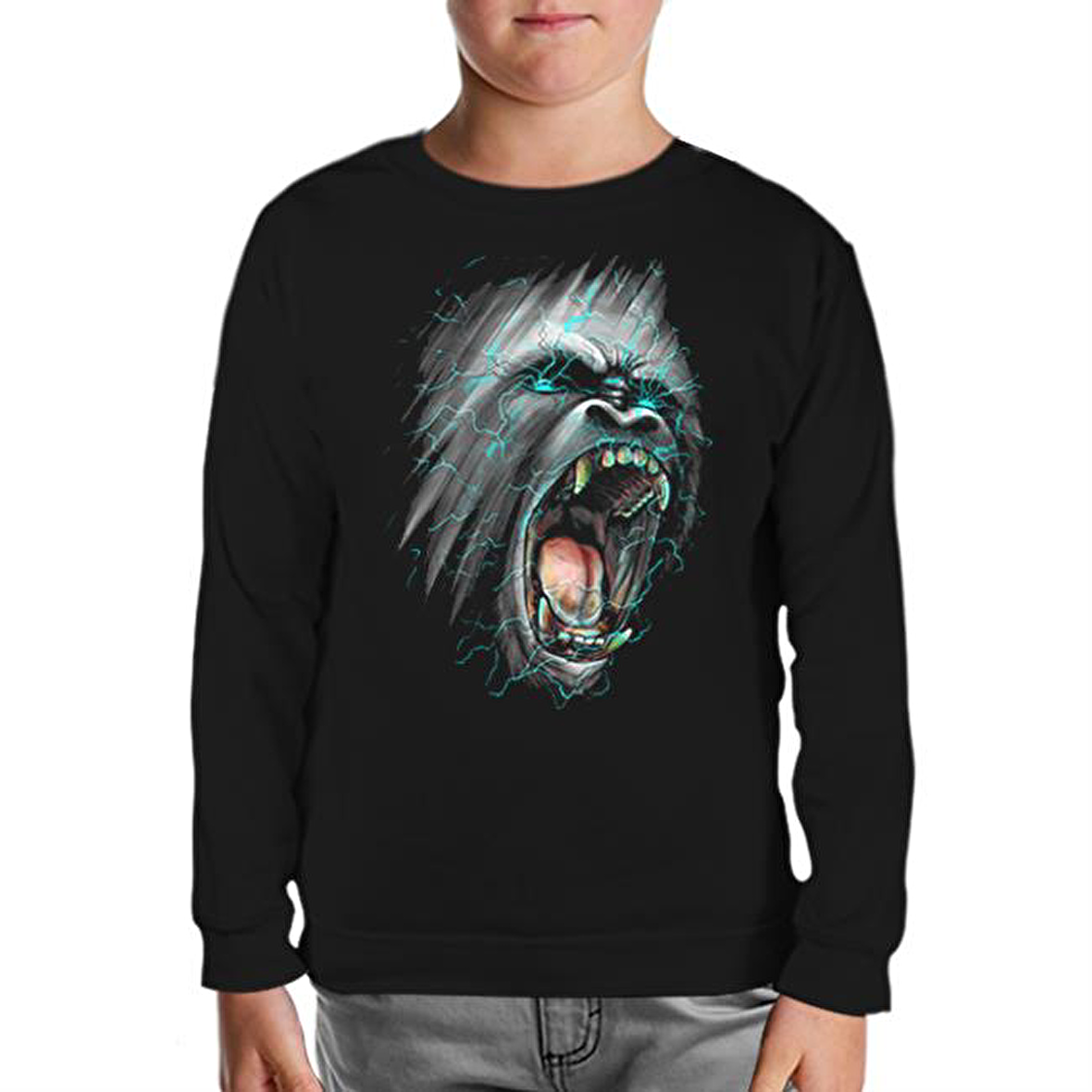 Goril Siyah Çocuk Sweatshirt