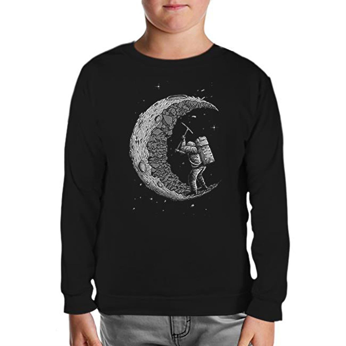 Space - Construction Siyah Çocuk Sweatshirt