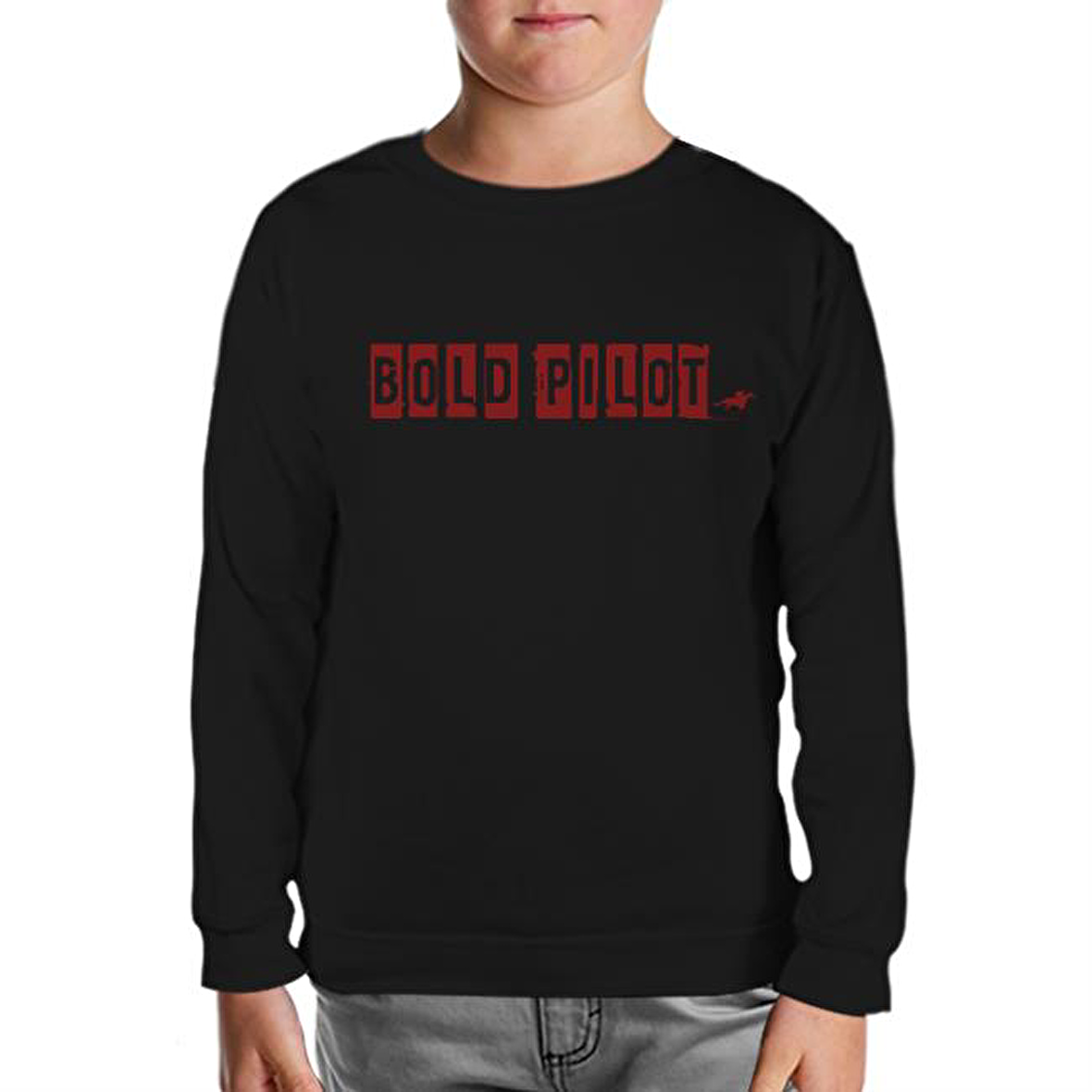 Bold Pilot Siyah Çocuk Sweatshirt