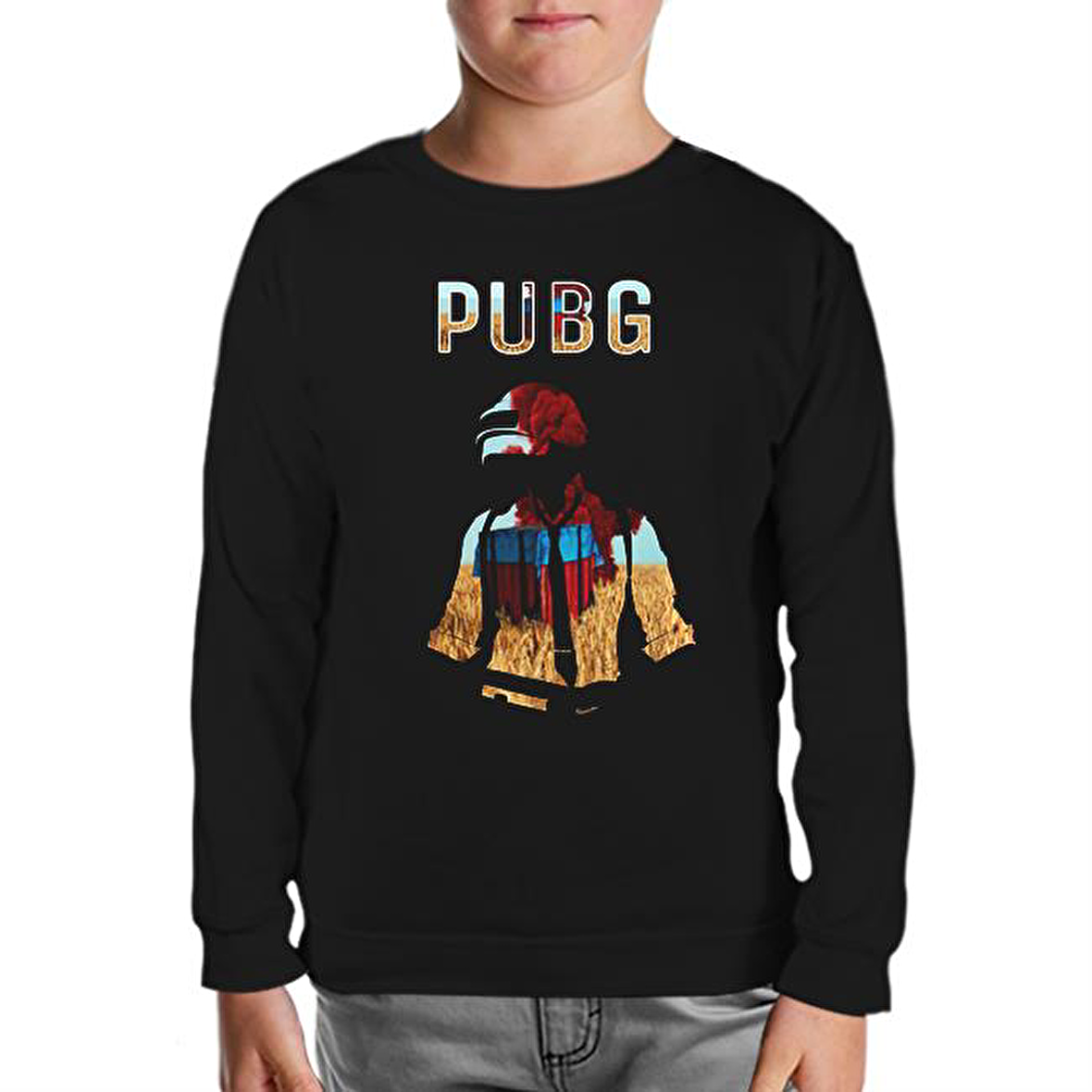 PUBG - Red Storm Siyah Çocuk Sweatshirt