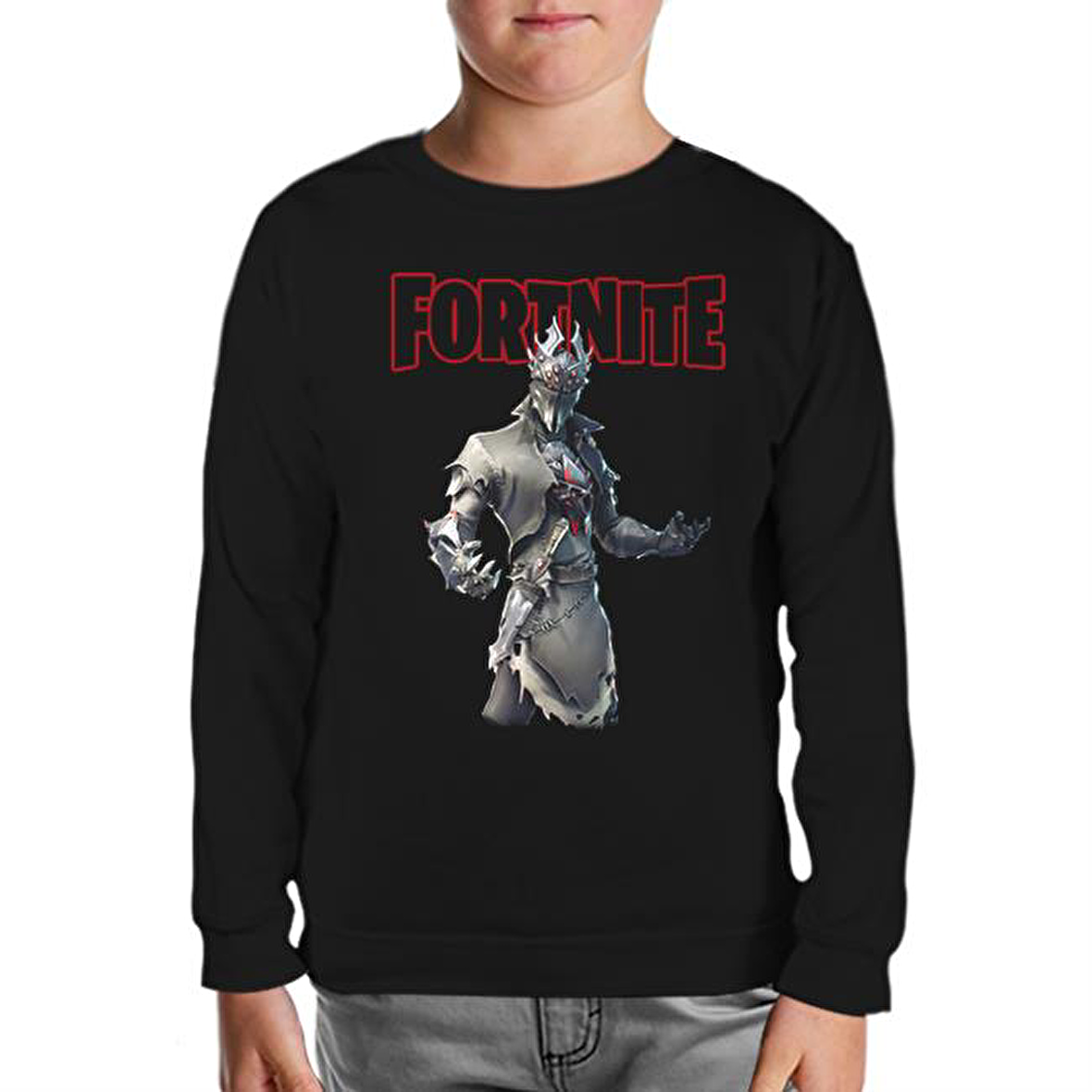 Fortnite - Spider Siyah Çocuk Sweatshirt
