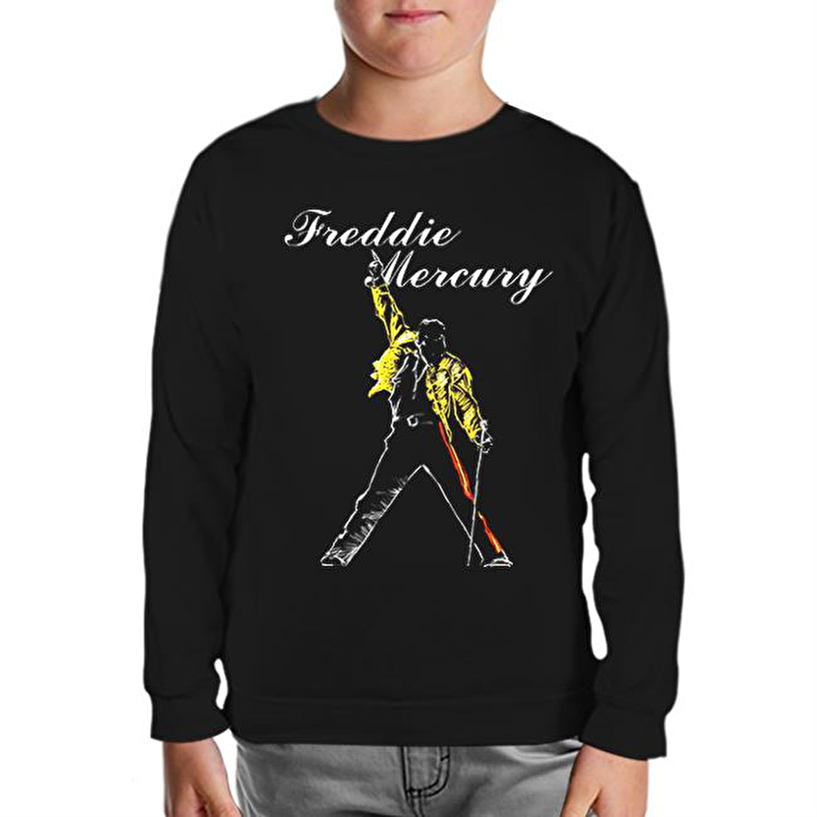 Freddie Mercury - King of Queen Siyah Çocuk Sweatshirt