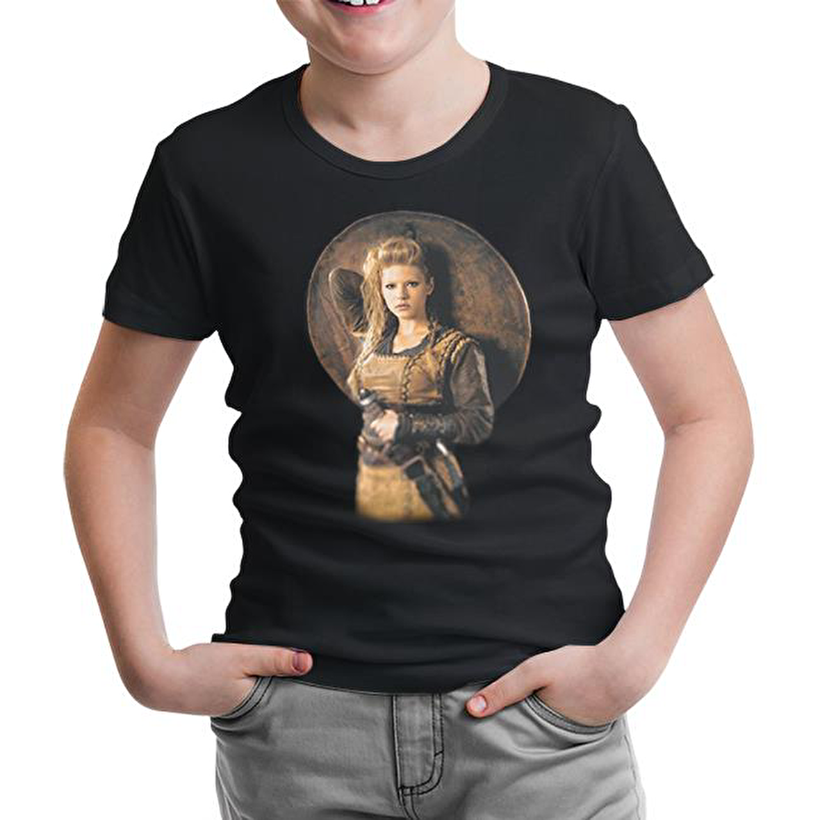 Vikings - Lagertha Siyah Çocuk Tshirt