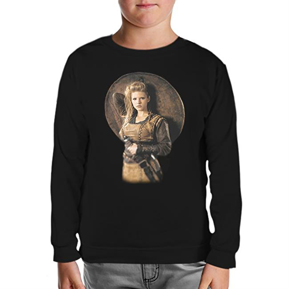 Vikings - Lagertha Siyah Çocuk Sweatshirt