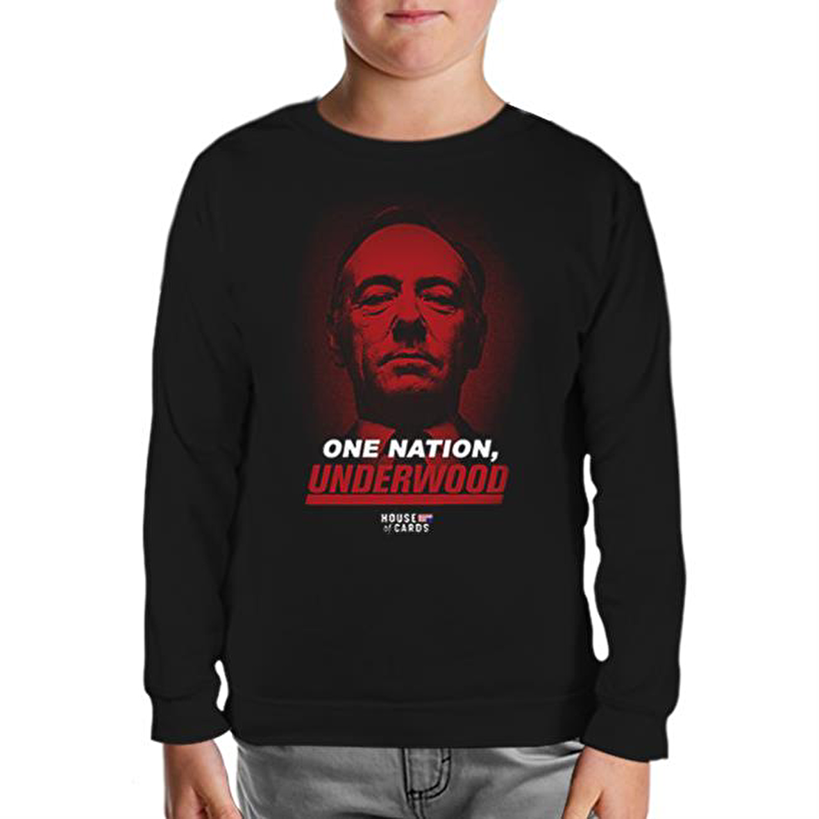 House of Cards - One Nation Siyah Çocuk Sweatshirt