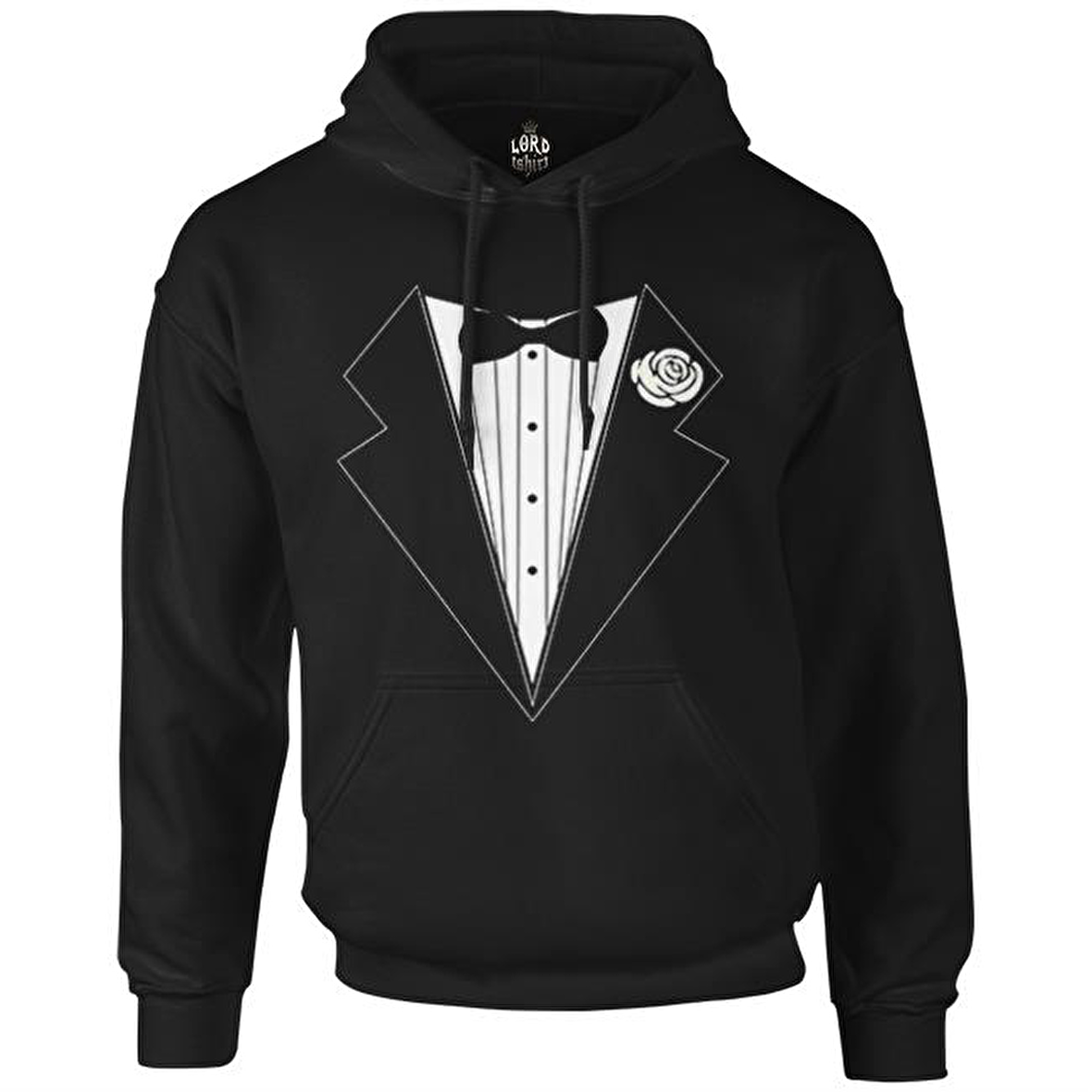 Damat - Groom Suit Siyah Erkek Fermuarsız Kapşonlu