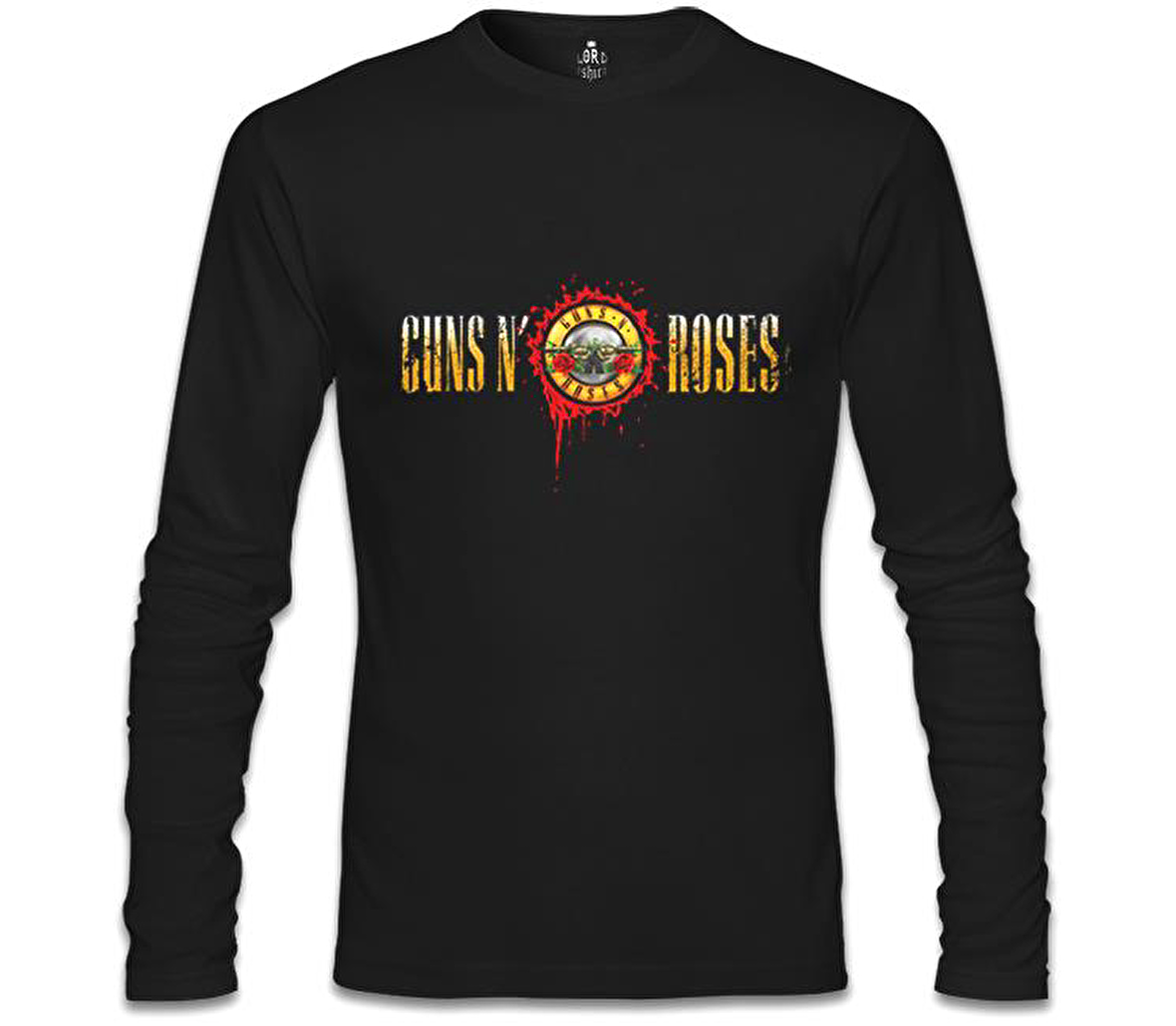 Guns N Roses - Drops Logo Siyah Erkek Sweatshirt