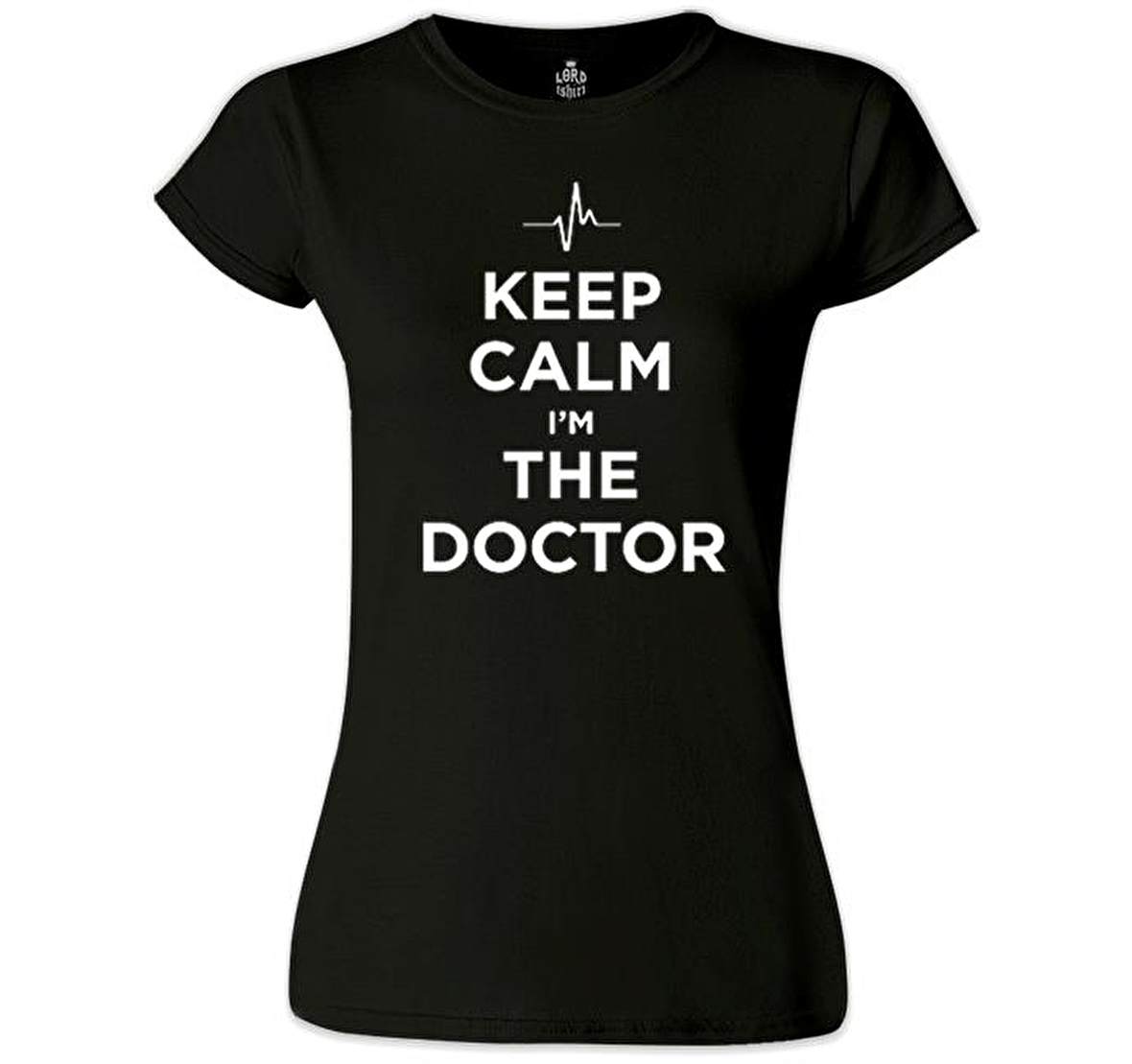 Keep Calm i am the Doctor Siyah Bayan Tshirt