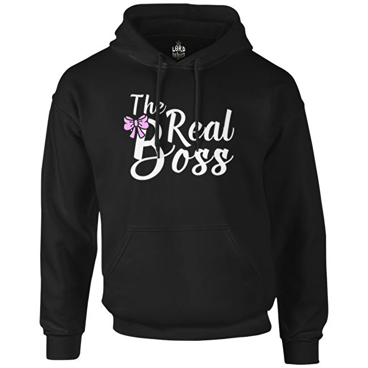 The Real Boss Siyah Erkek Fermuarsız Kapşonlu
