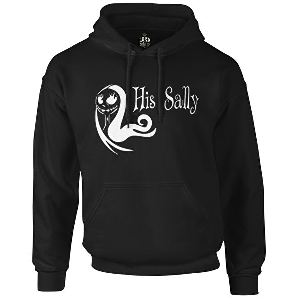 Her Sally His Jack - Sally Siyah Erkek Fermuarsız Kapşonlu