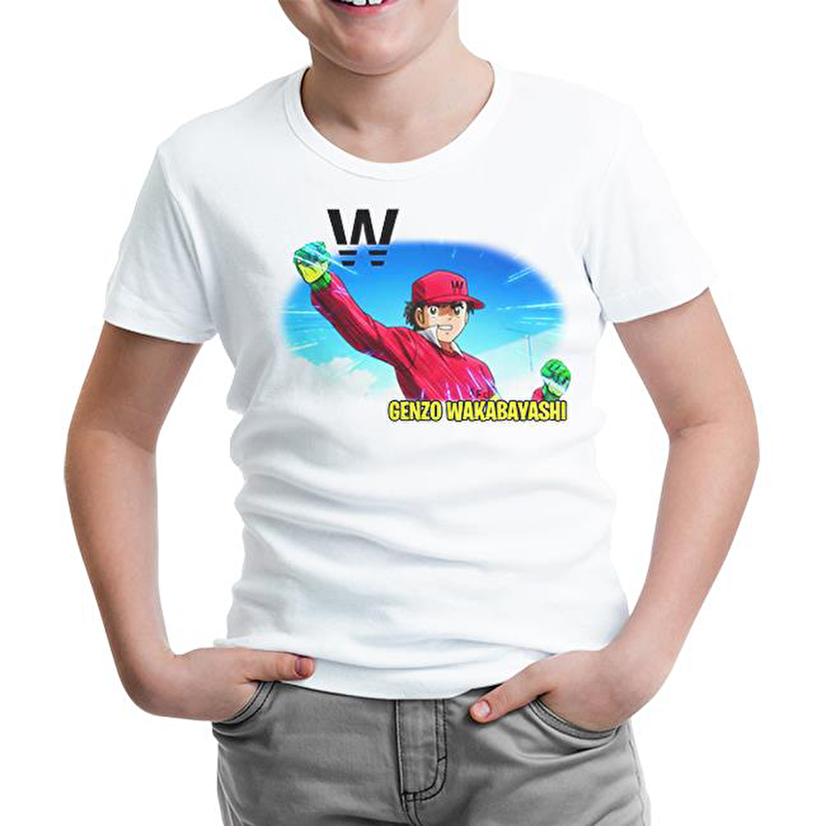 Genzo Wakabayashi - W Beyaz Çocuk Tshirt