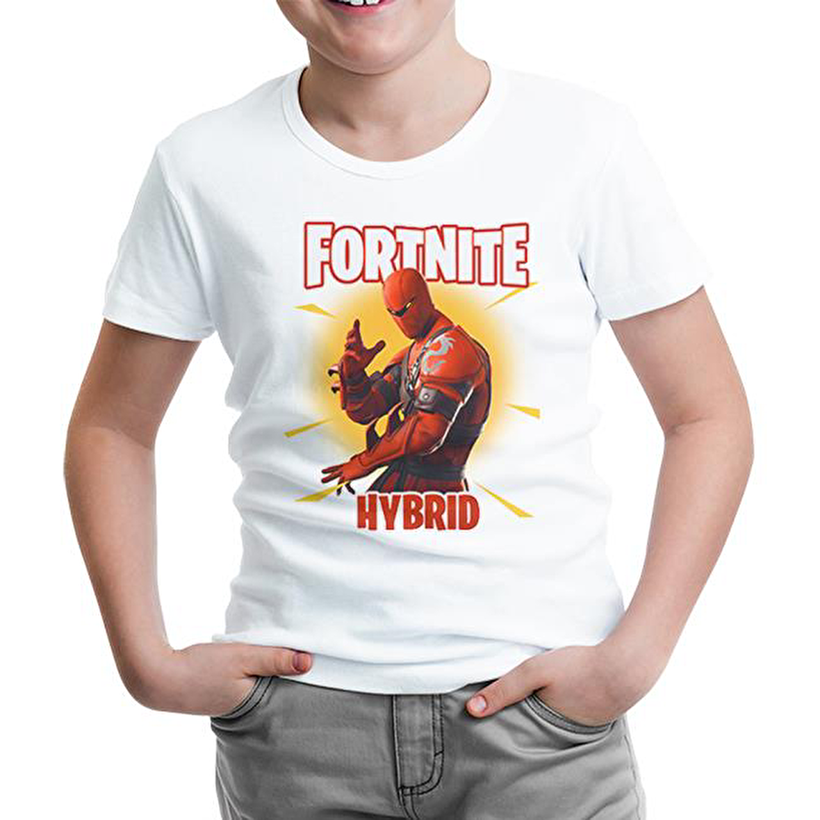 Fortnite - Hybrid II Beyaz Çocuk Tshirt