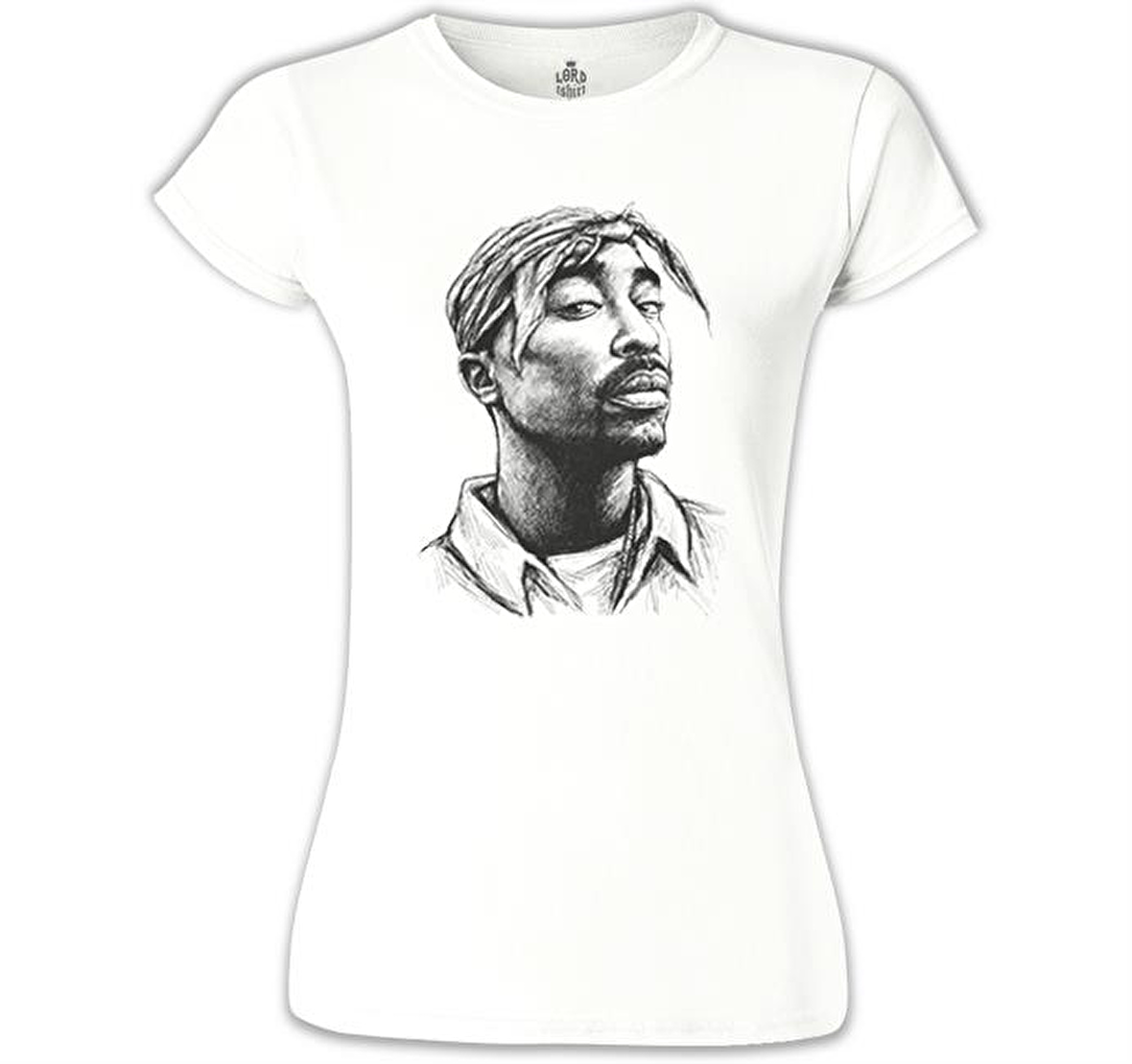 Tupac Shakur - Bandana Beyaz Bayan Tshirt
