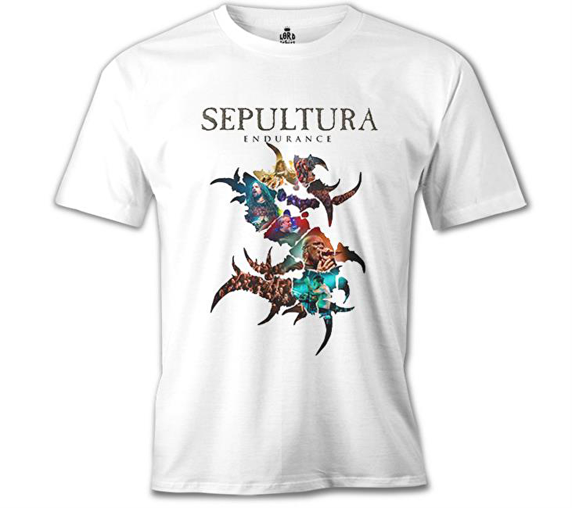 Sepultura - Endurance Logo Beyaz Erkek Tshirt