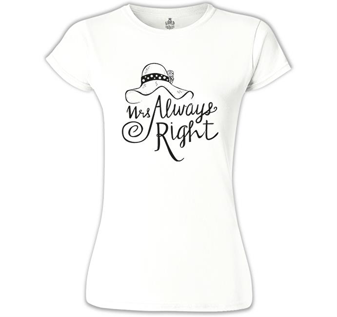 Mrs. Always Right Şapka Beyaz Bayan Tshirt