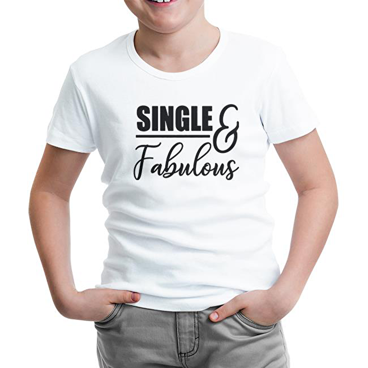 Single and Fabulous Beyaz Çocuk Tshirt