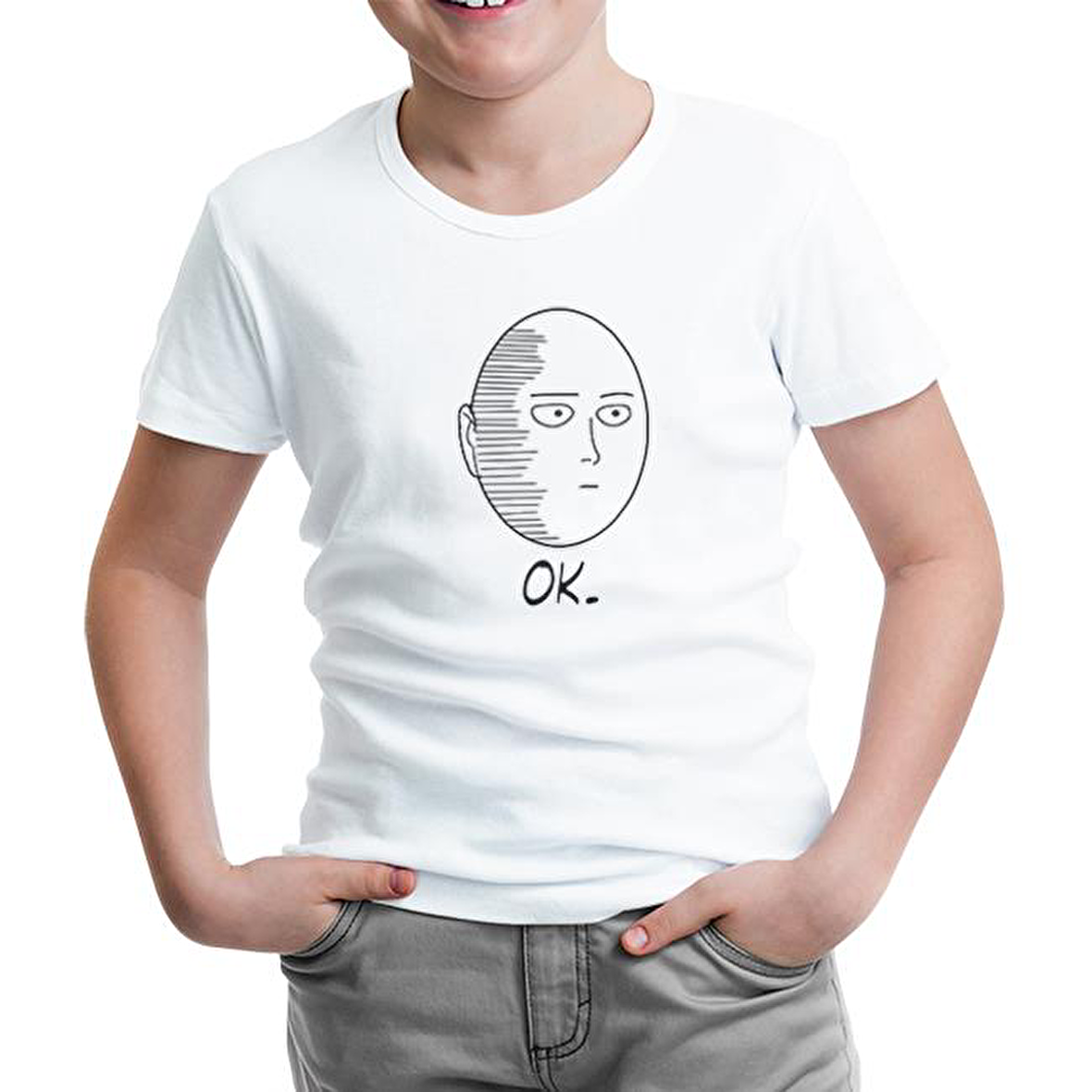 One Punch Man - Ok. Beyaz Çocuk Tshirt