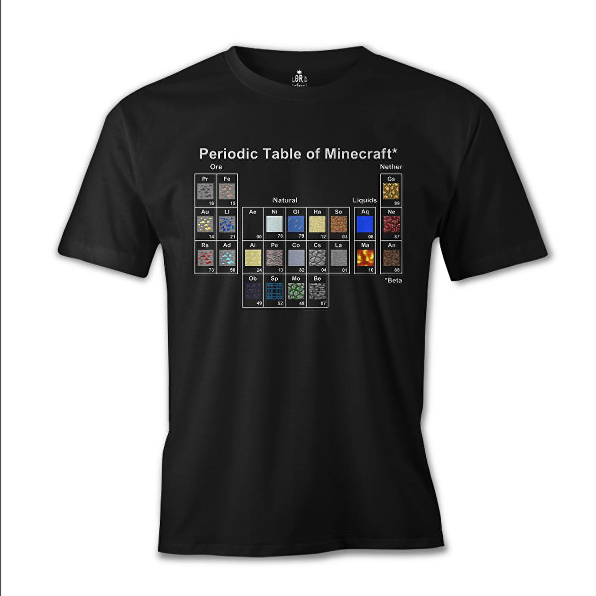Minecraft - Periodic Table Siyah Erkek Tshirt
