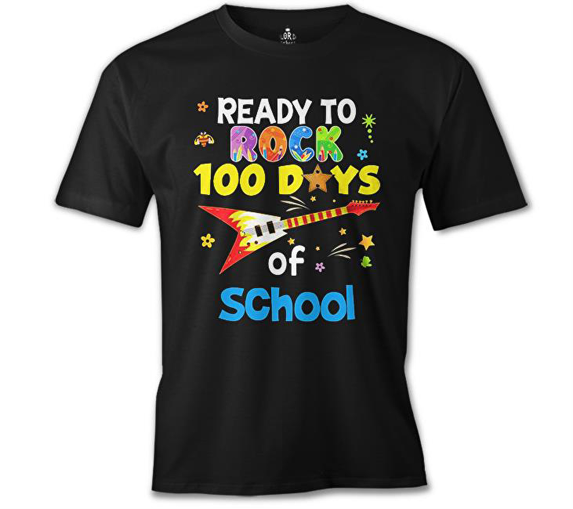 100 Days of School - Ready to Rock Siyah Erkek Tshirt