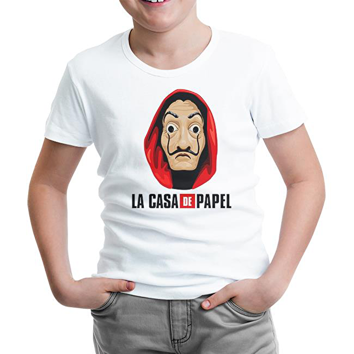 La Casa de Papel - Dali Mask Beyaz Çocuk Tshirt