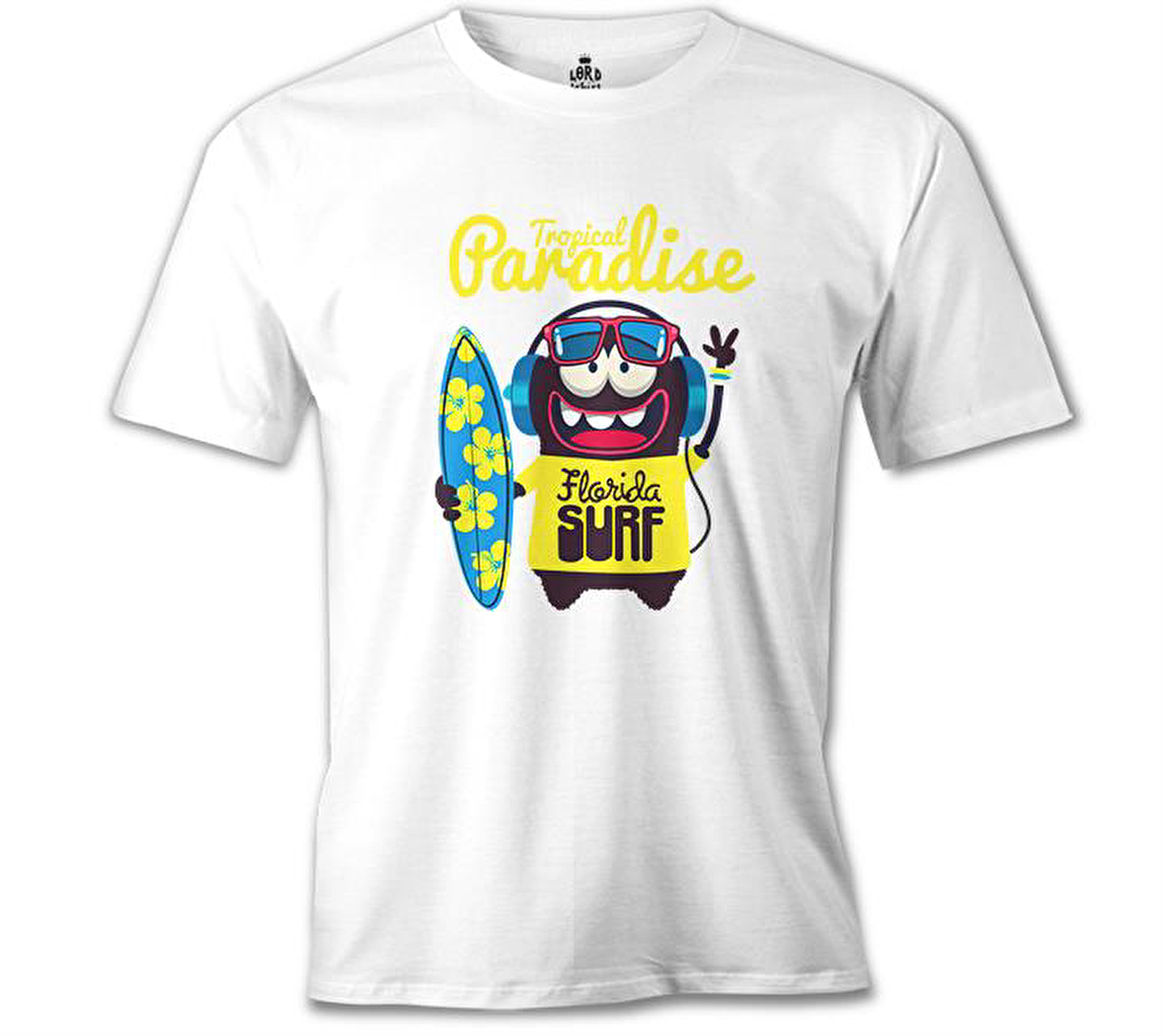 Florida - Sörf Beyaz Erkek Tshirt