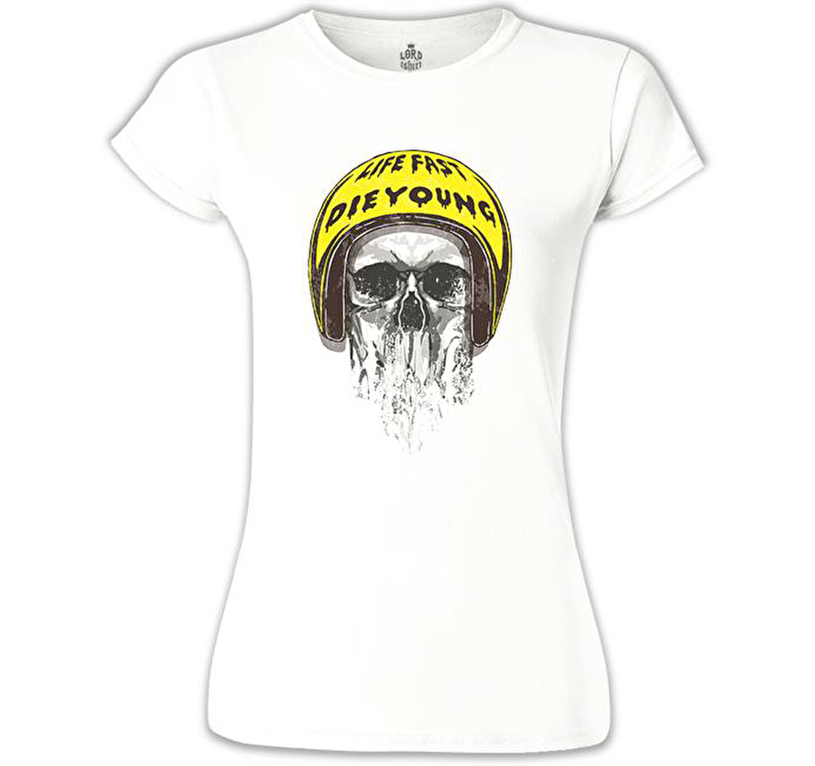 Kurukafa - Helmet Beyaz Bayan Tshirt