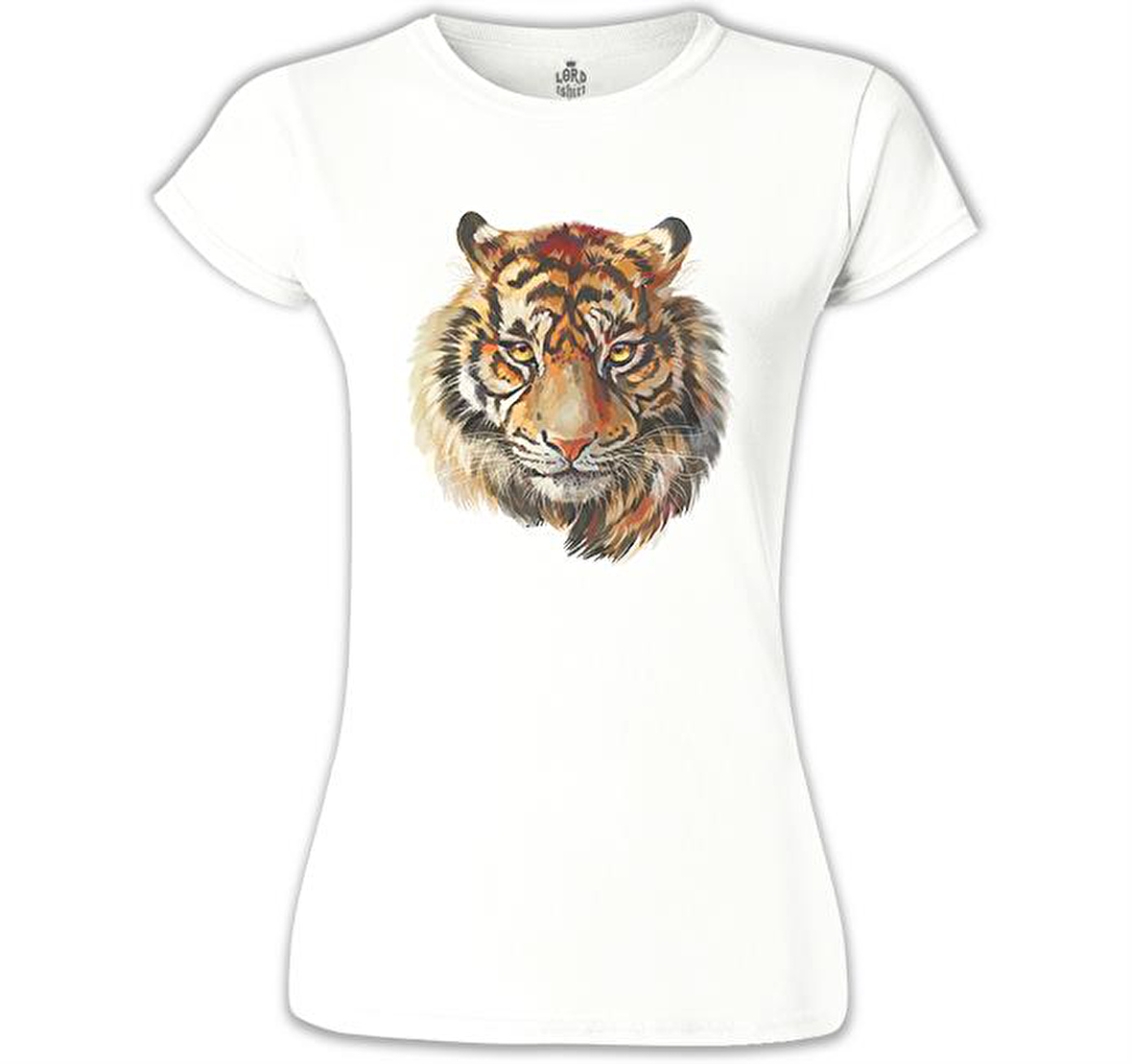 Kaplan - Yüz Beyaz Bayan Tshirt