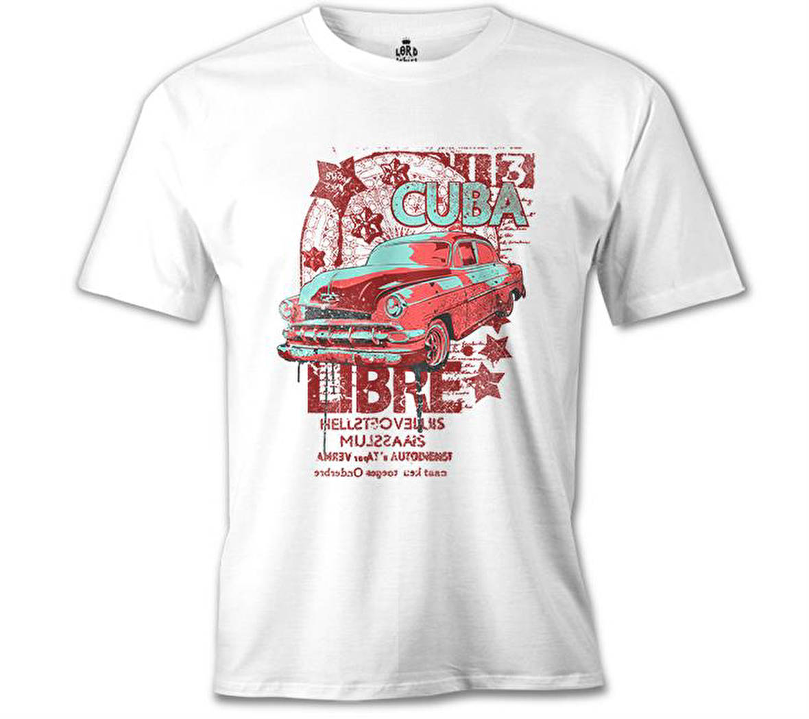 Küba - Araba Beyaz Erkek Tshirt