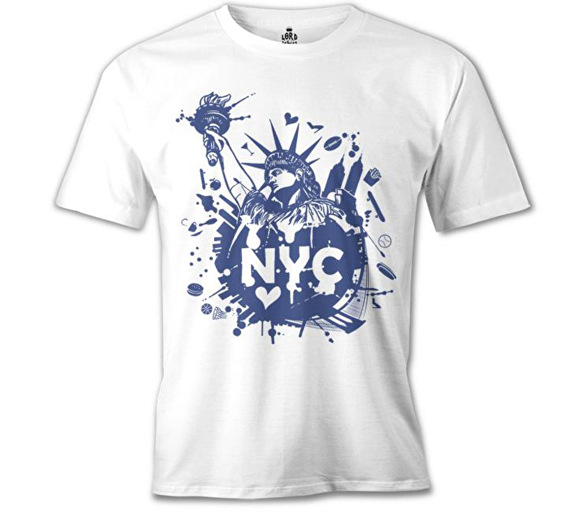 New York - Özgürlük Anıtı Beyaz Erkek Tshirt