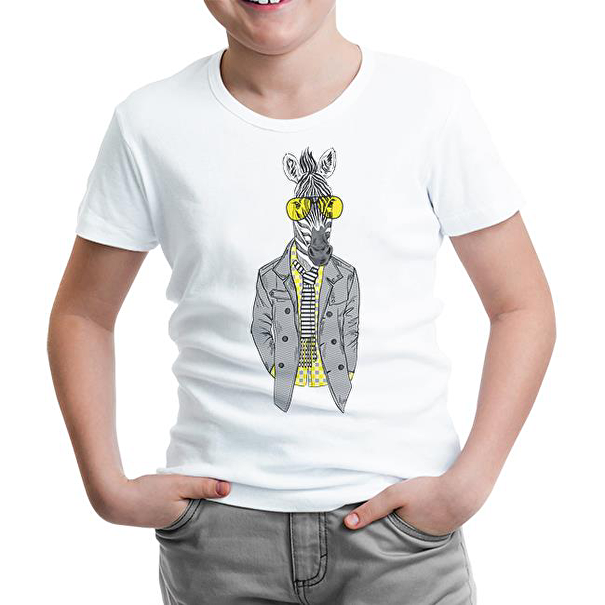 Zebra - Potikare Beyaz Çocuk Tshirt