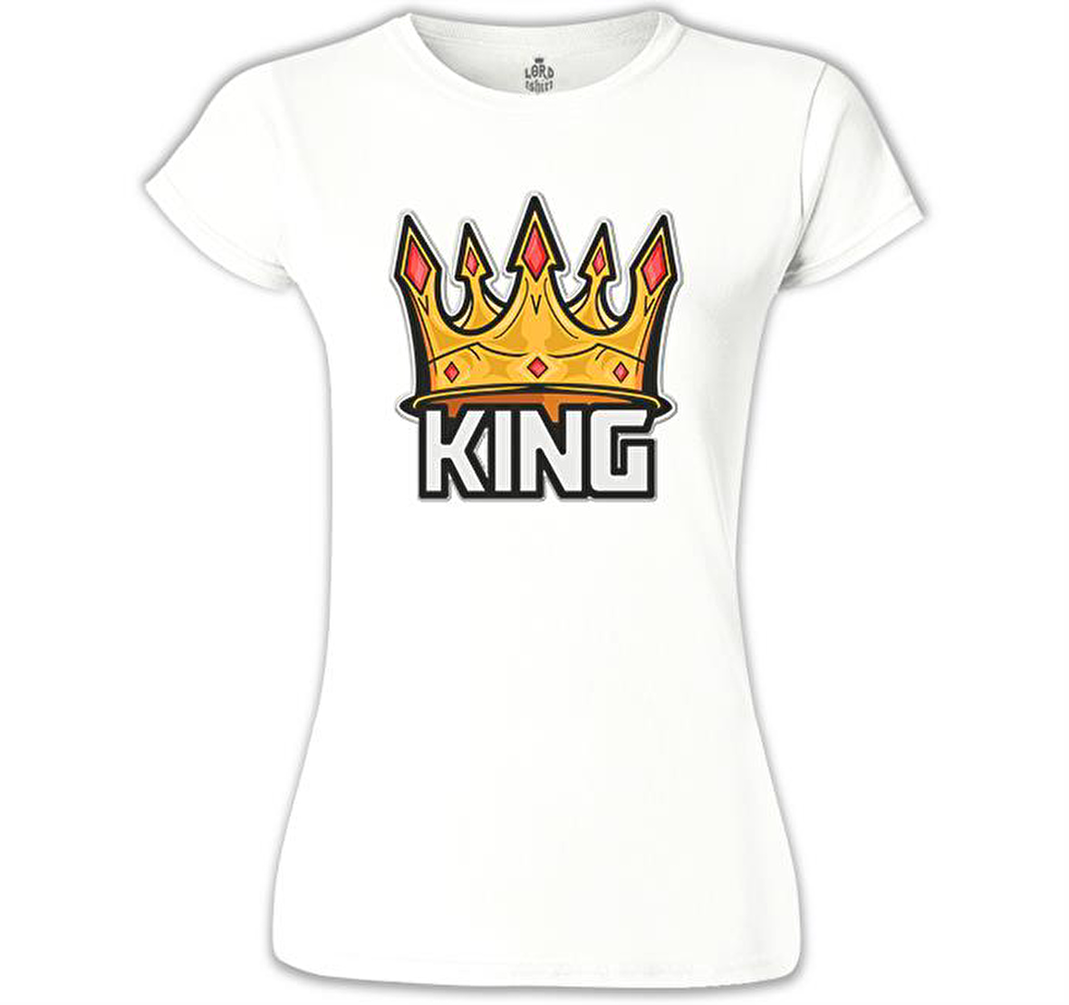 Big Size King Beyaz Bayan Tshirt
