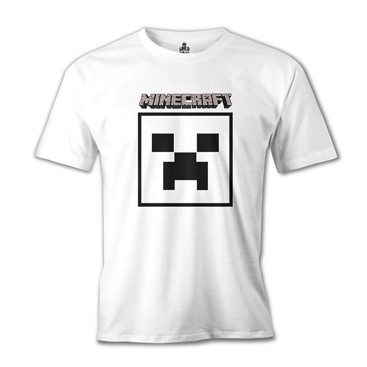 Minecraft - Creeper Stencil Beyaz Erkek Tshirt