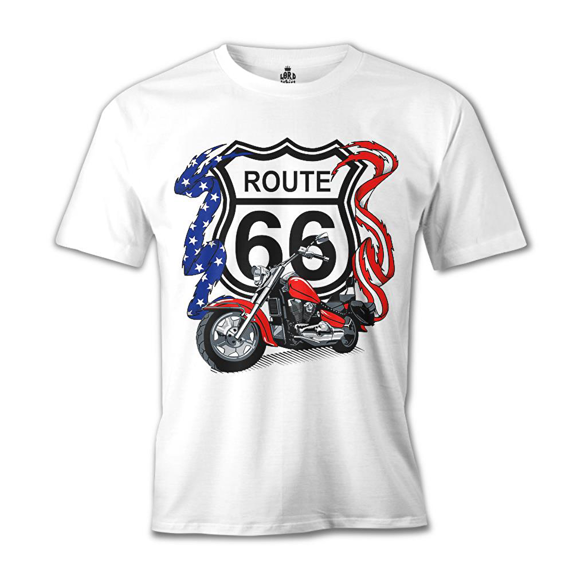 Route 66 Beyaz Erkek Tshirt