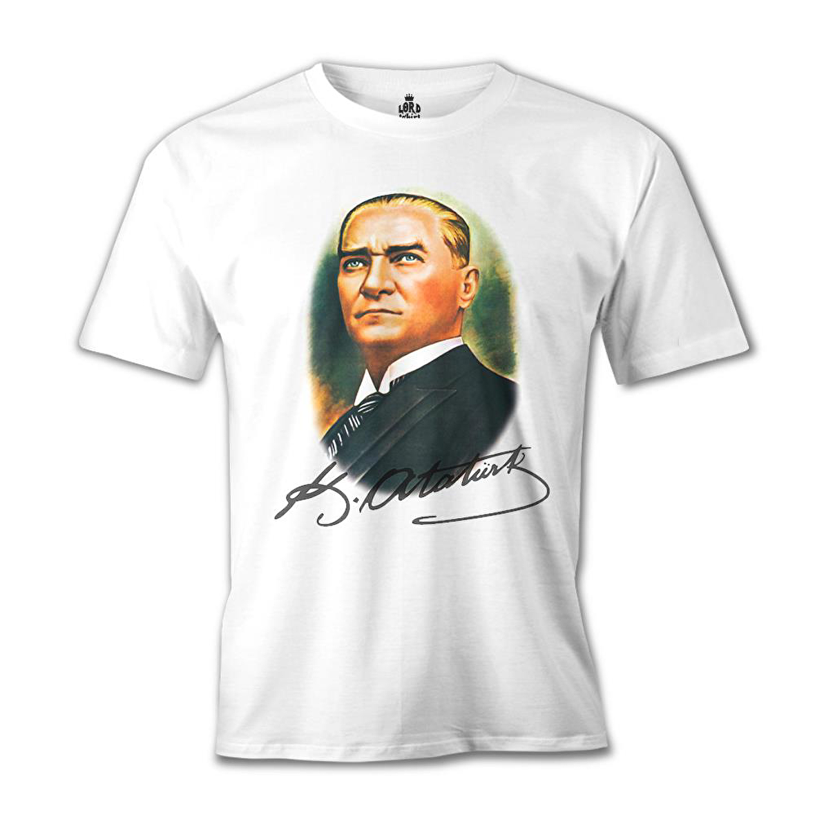Atatürk Ve İmza Beyaz Erkek Tshirt