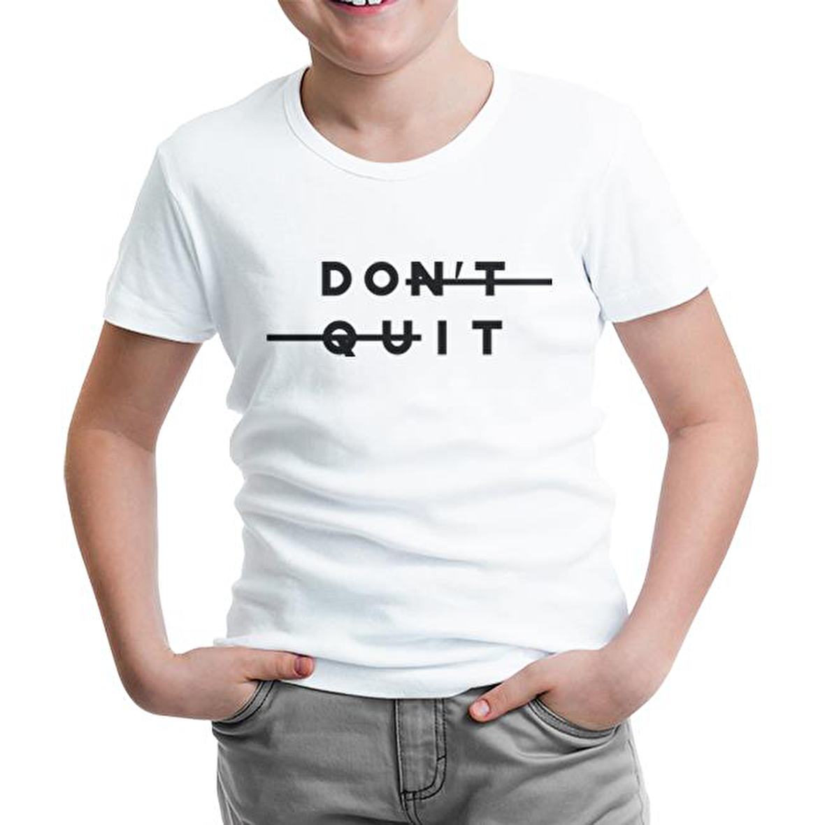 Don't Quit - Do It Beyaz Çocuk Tshirt