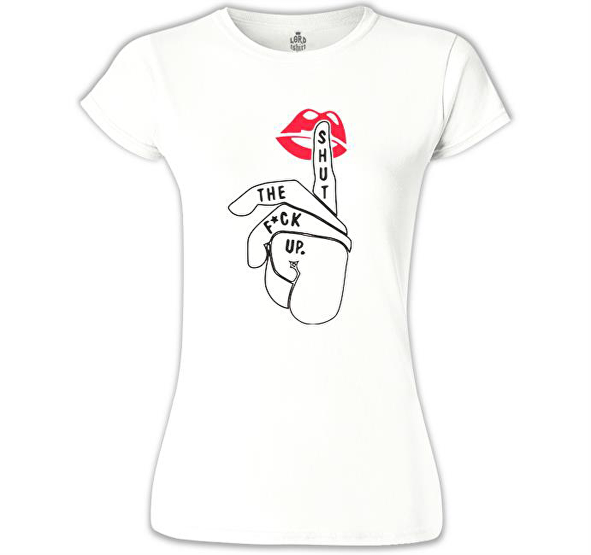 Shut Your Mouth Up Beyaz Bayan Tshirt