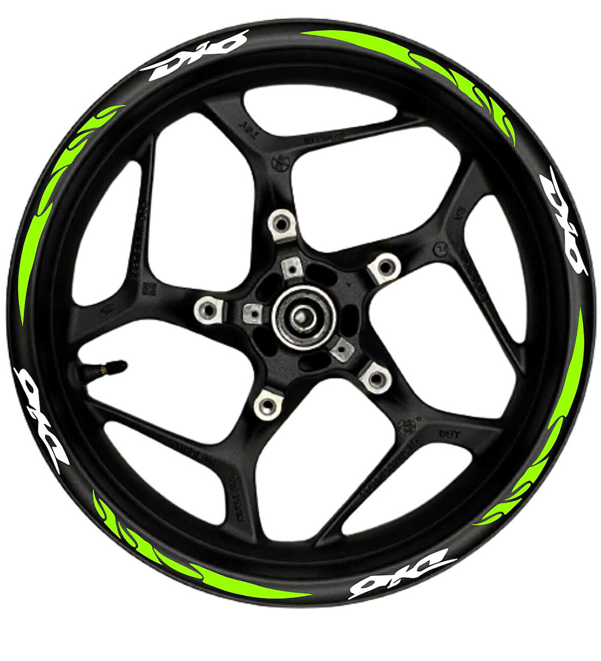 mixgiftzDio Beyaz yazılı  neon(fıstık yeşili) pençe şeritli