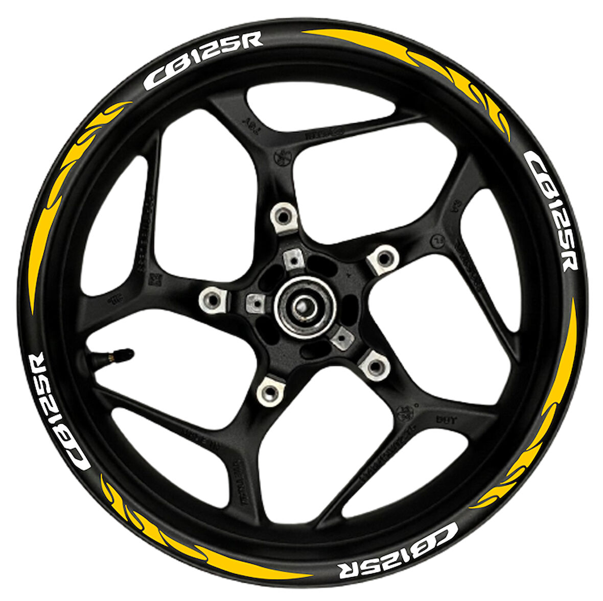 mixgiftzCB125R Beyaz yazılı  turuncu reflektif pençe şeritli