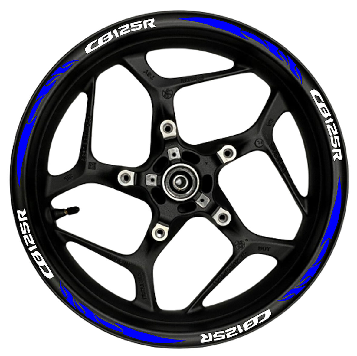 mixgiftzCB125R Beyaz yazılı  mavi reflektif pençe şeritli