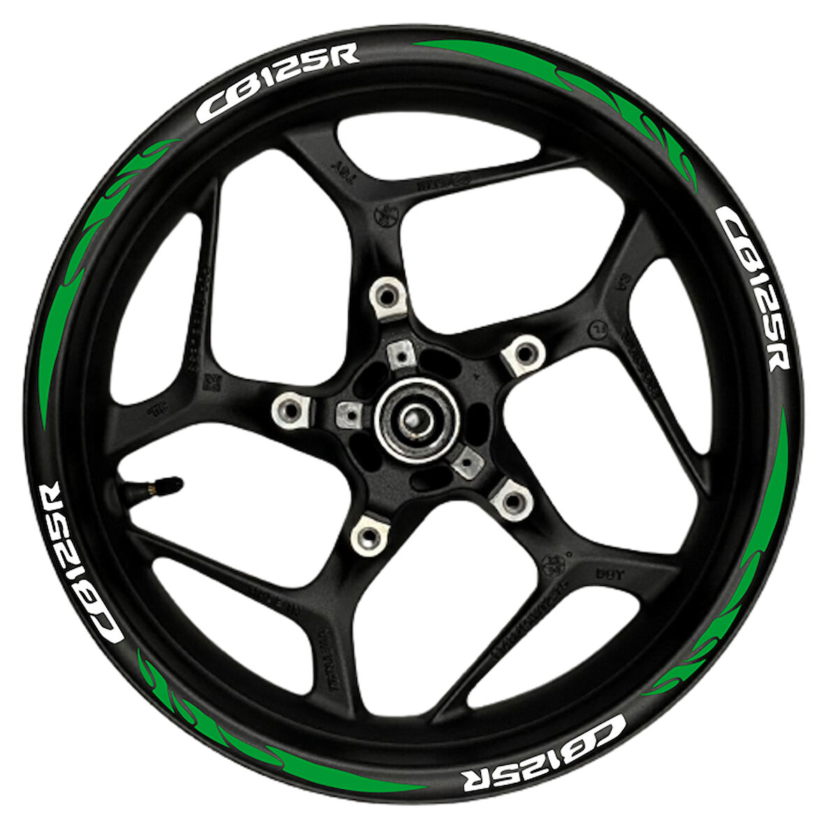 mixgiftzCB125R Beyaz yazılı  yeşil reflektif pençe şeritli