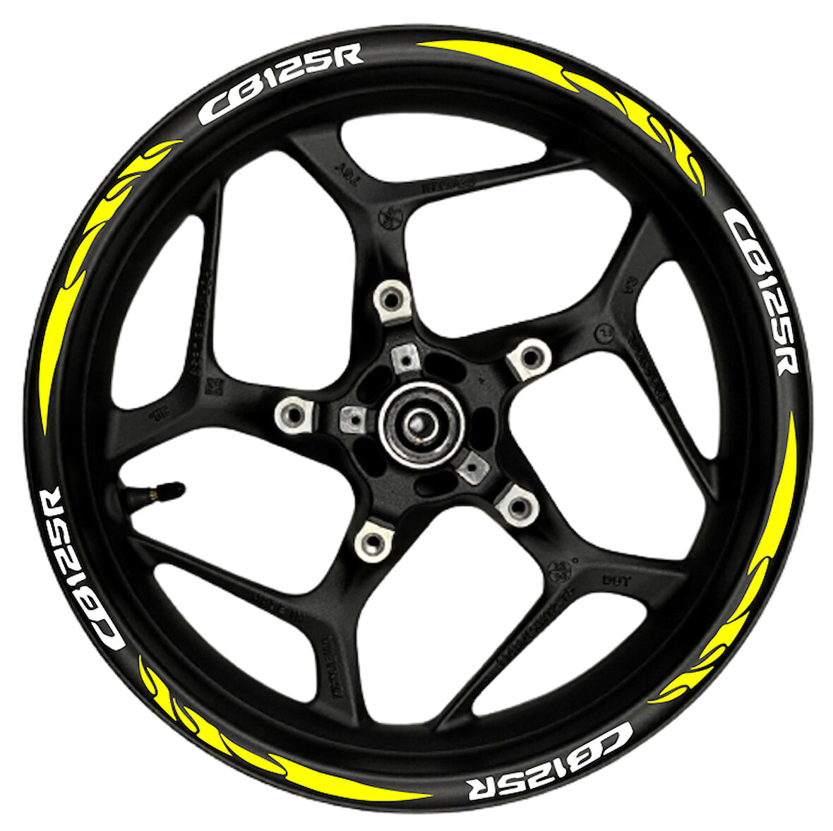 mixgiftzCB125R Beyaz yazılı  sarı pençe şeritli