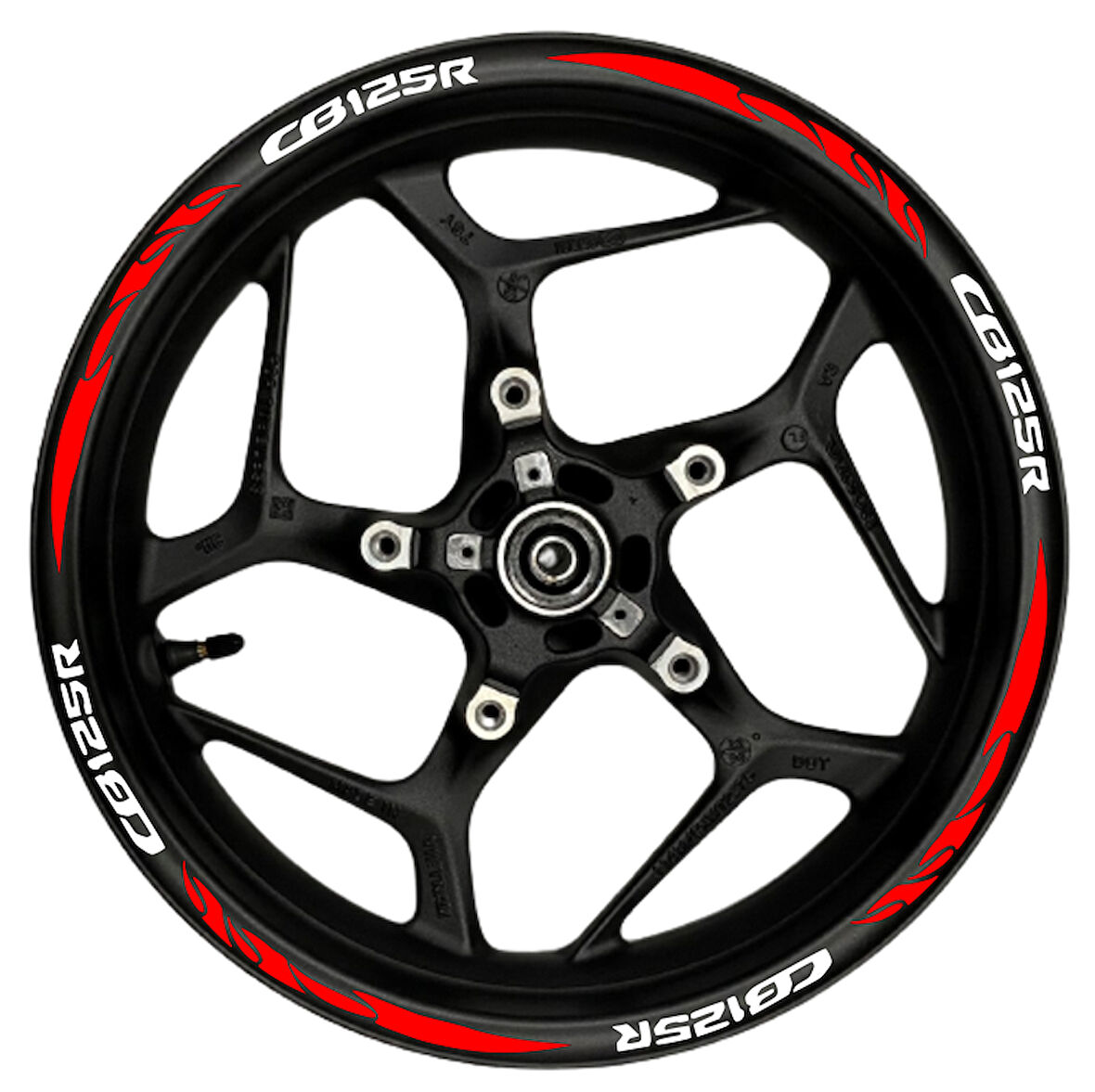 mixgiftzCB125R Beyaz yazılı  kırmızı pençe şeritli