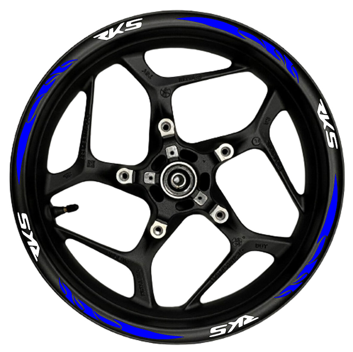 mixgiftzRKS Beyaz yazılı  mavi reflektif pençe şeritli