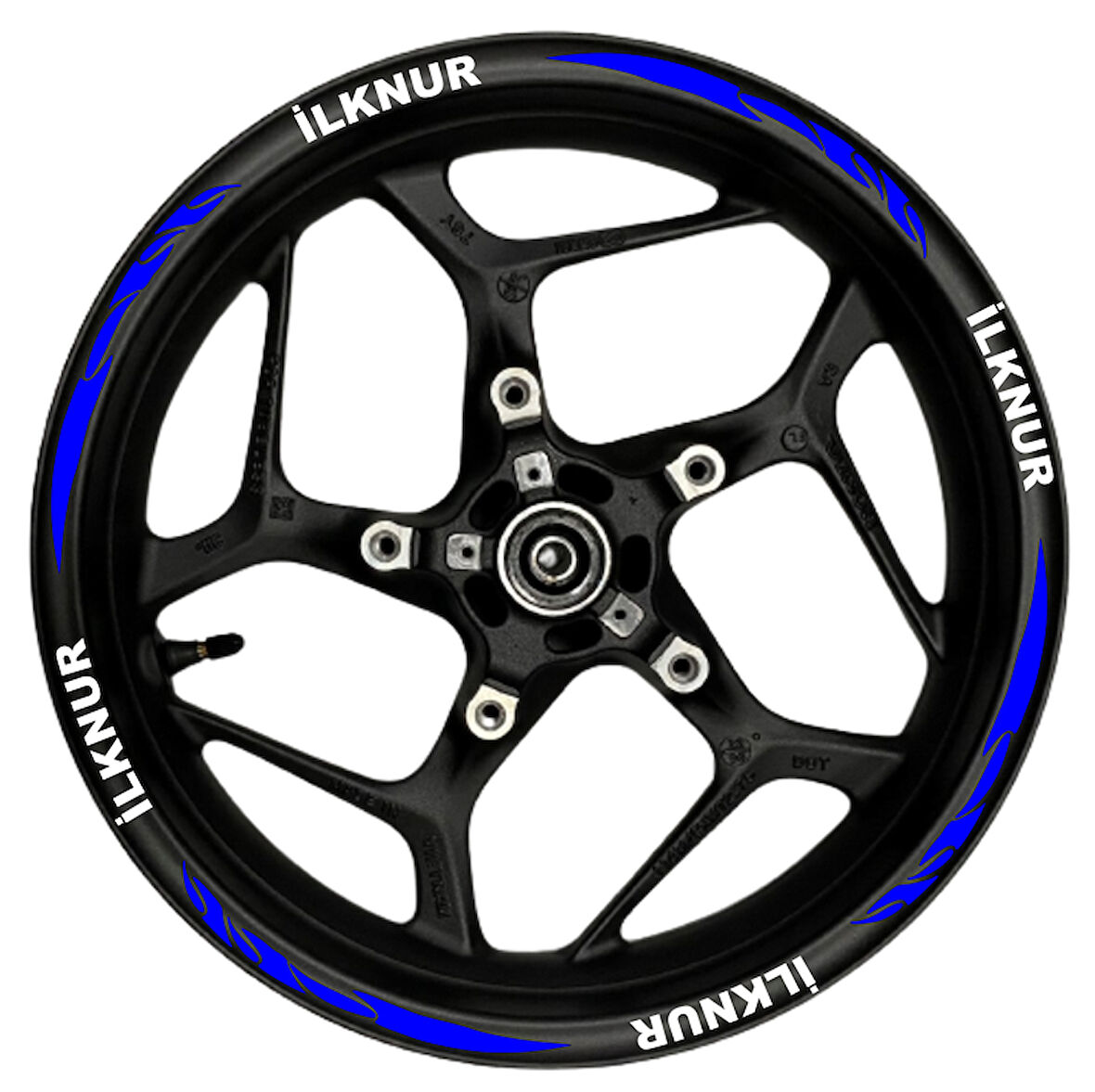 mixgiftzÖzel isim Beyaz yazılı  mavi reflektif pençe şeritli