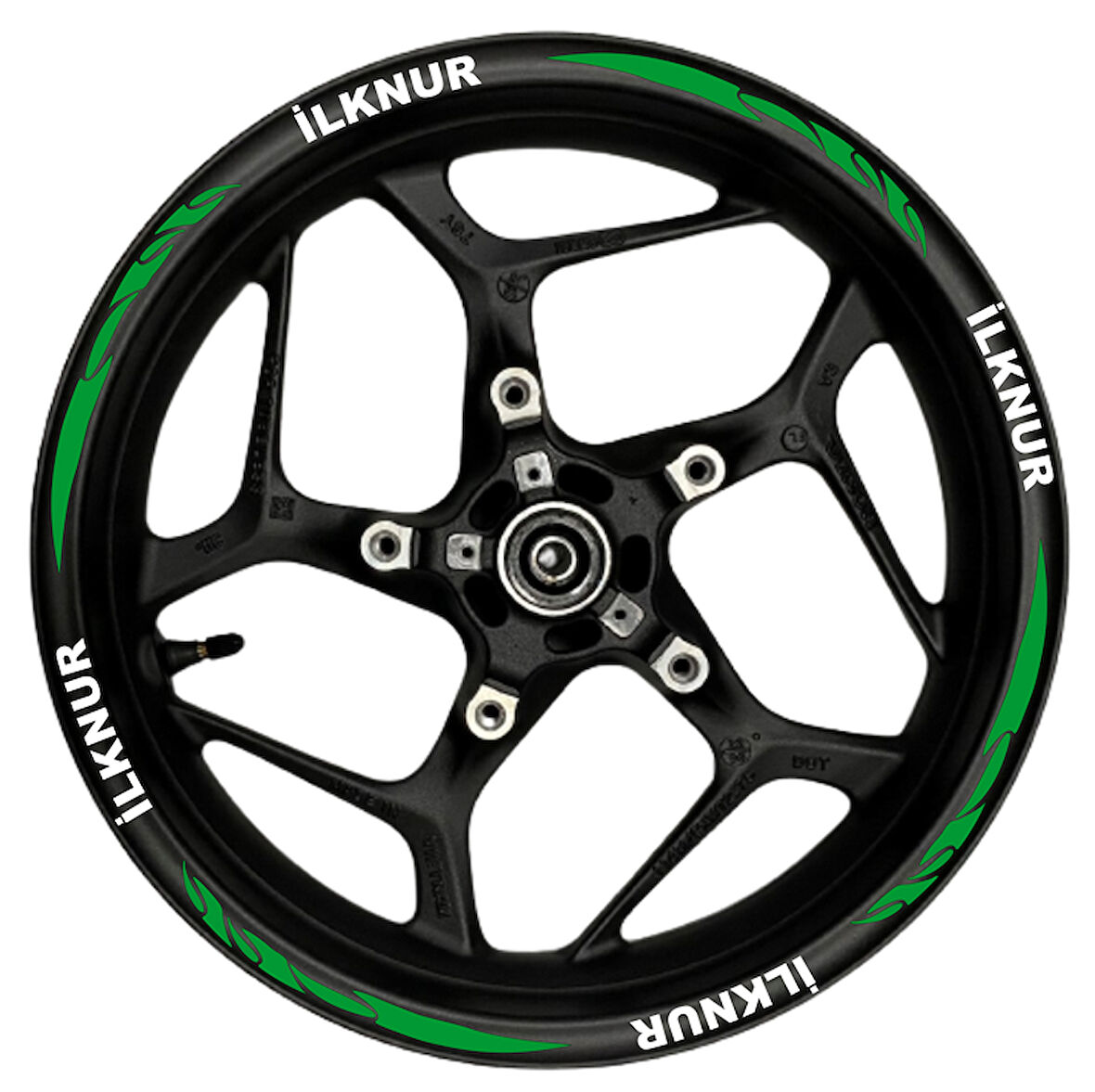 mixgiftzÖzel isim Beyaz yazılı  yeşil reflektif pençe şeritli