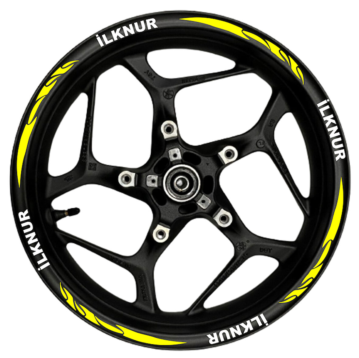 mixgiftzÖzel isim Beyaz yazılı  sarı pençe şeritli