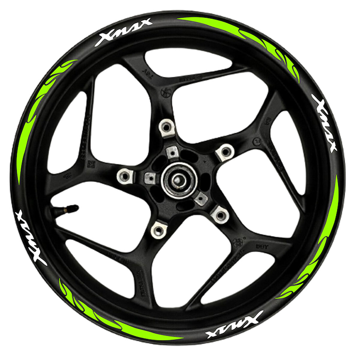 mixgiftzXmax Beyaz yazılı  neon(fıstık yeşili) pençe şeritli