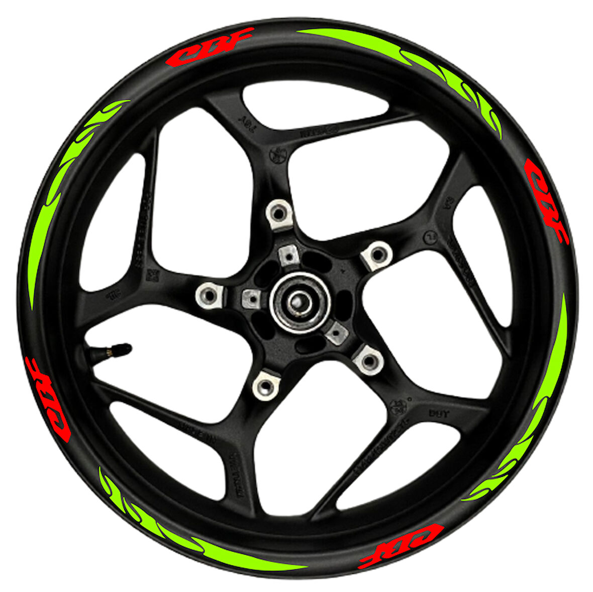 mixgiftzCBF kırmızı yazılı  neon(fıstık yeşili) pençe şeritli