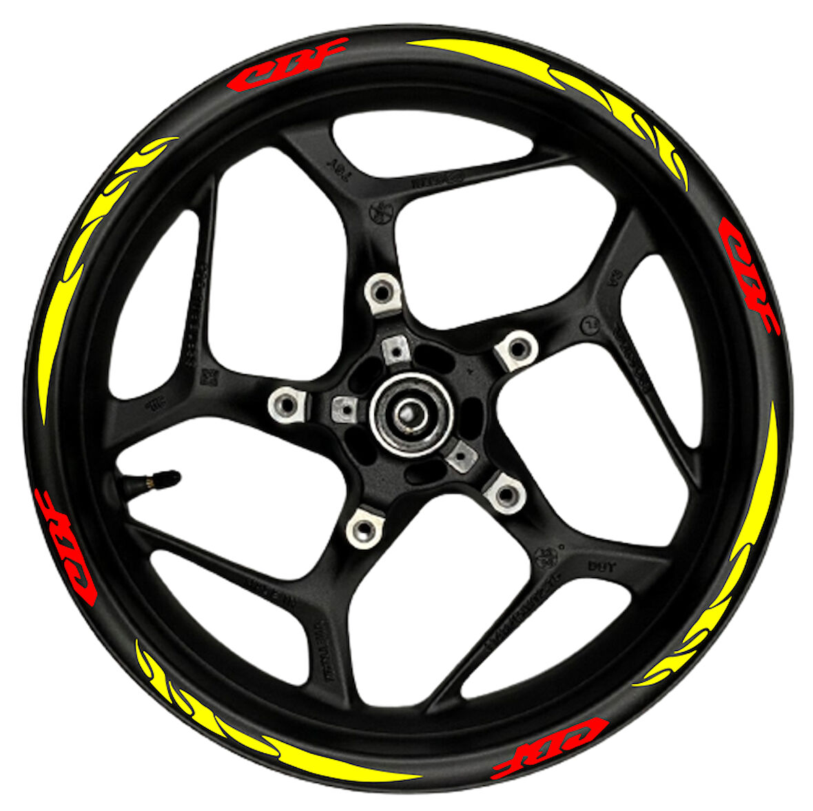 mixgiftzCBF kırmızı yazılı  sarı pençe şeritli